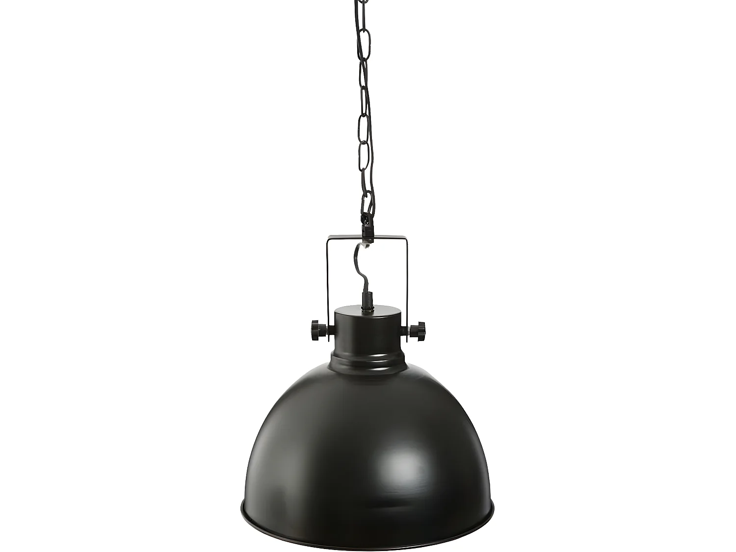 Suspension ronde en métal coloris noir - Diamètre 30 x hauteur 35 cm