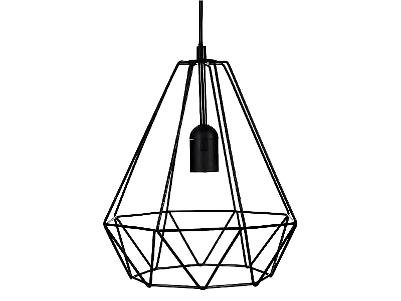 Suspension en métal coloris noir - Dim : H28.5 x D25 cm