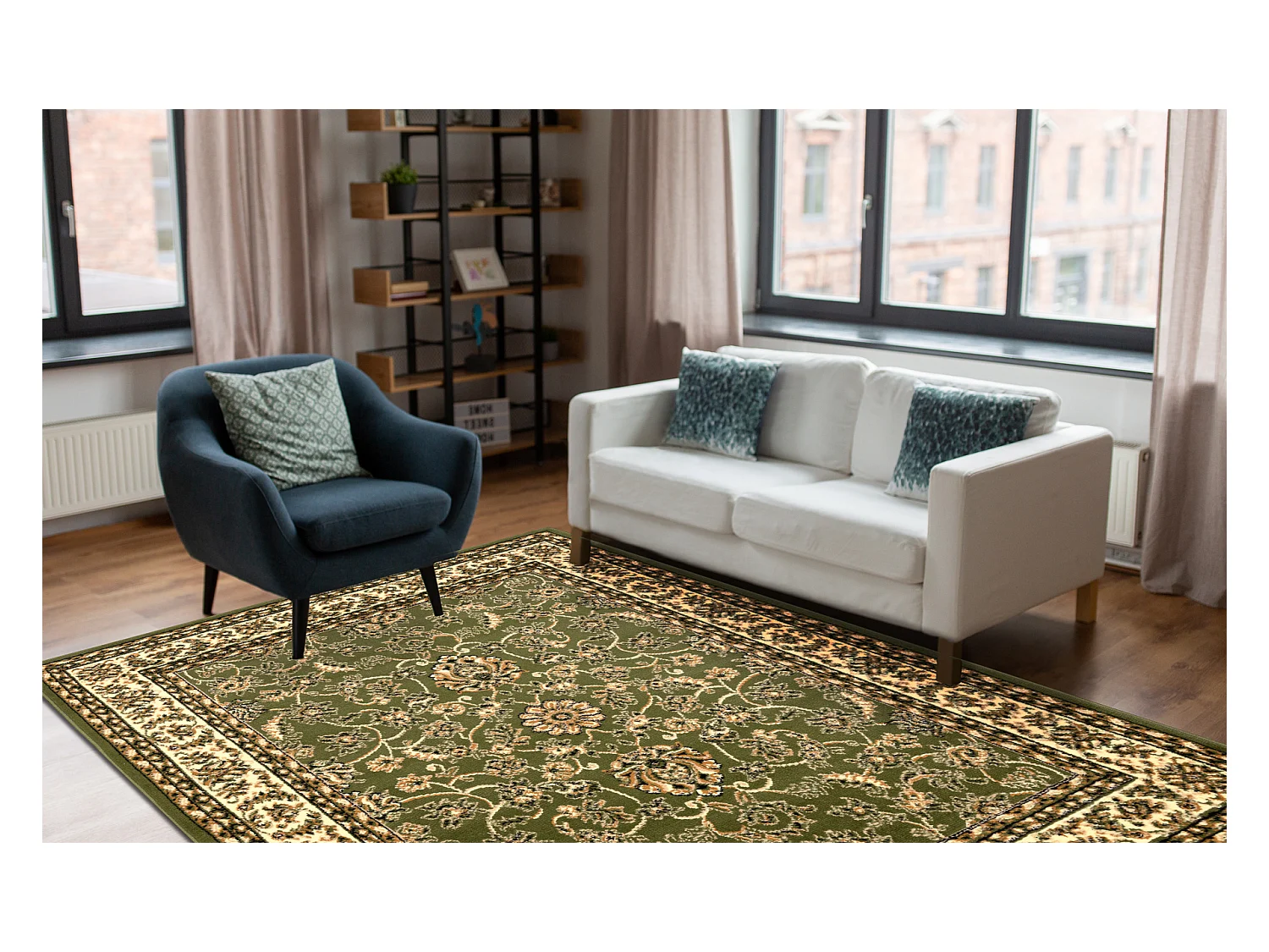 Alfombra BCF Morad KLASYK clásico - verde oliva 200x300 cm