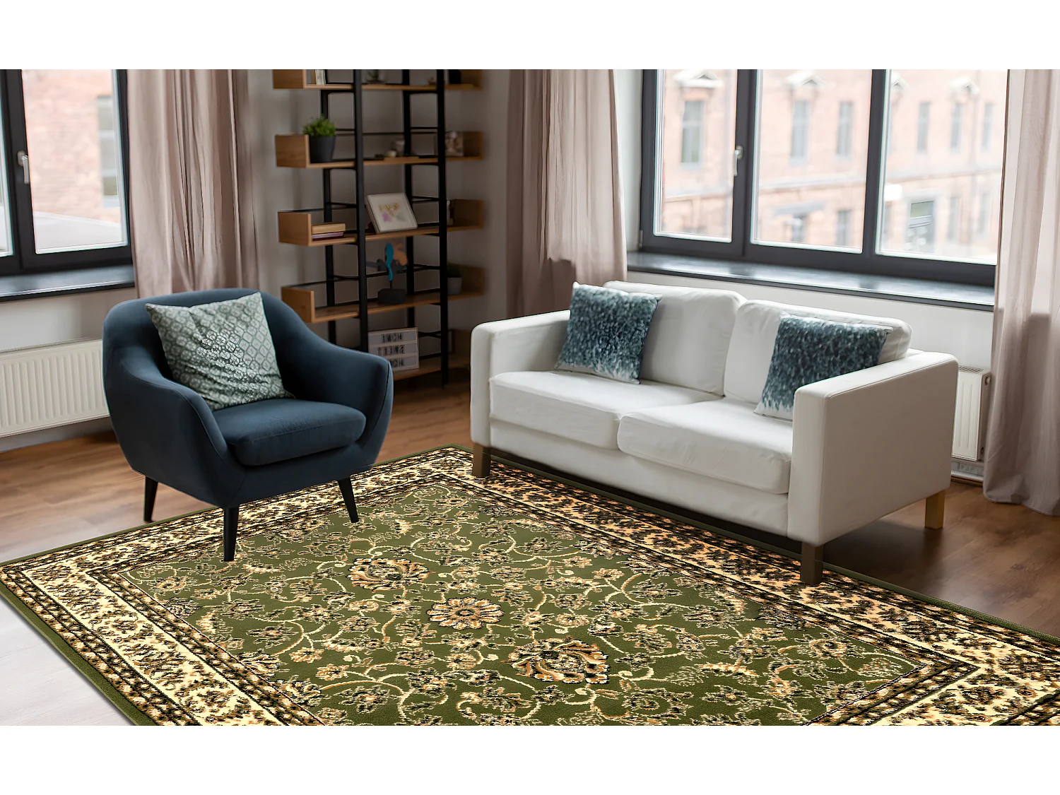 Tapijt BCF Morad KLASYK klassiek - olijfgroen 60x110 cm