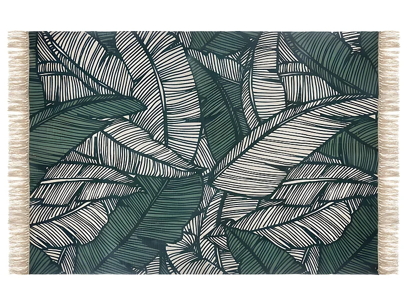 Tapis décoratif en Coton Vert Jungle 120 x 170 cm