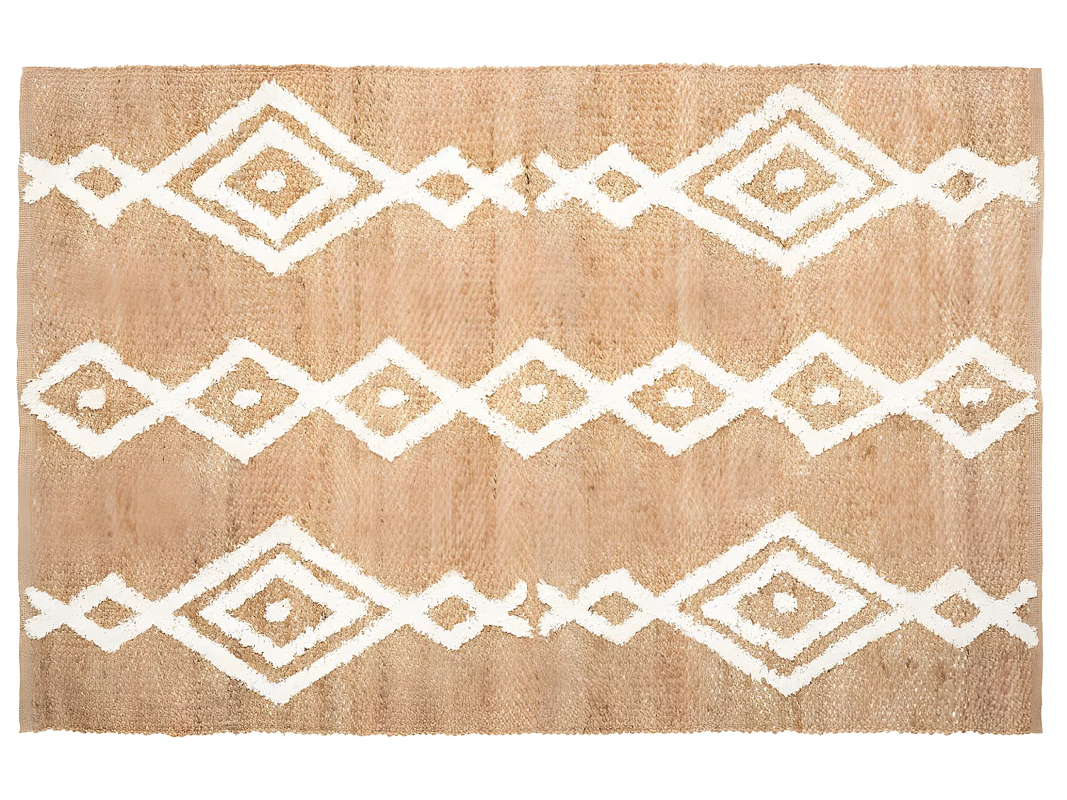 Tapis décoratif en Jute naturel motif Tufté 120 x 170 cm