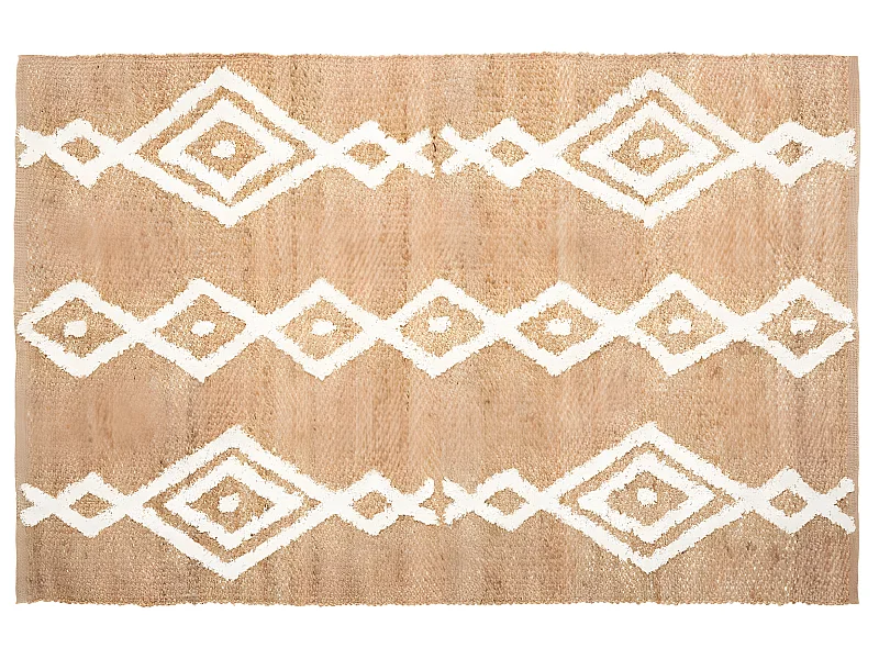 Tapis décoratif en Jute naturel motif Tufté 120 x 170 cm