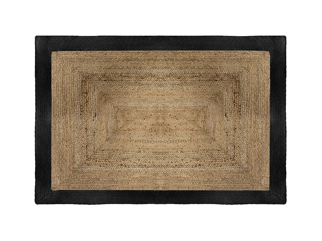 Tapis décoratif en Jute à Bord Noir 120 x 170 cm