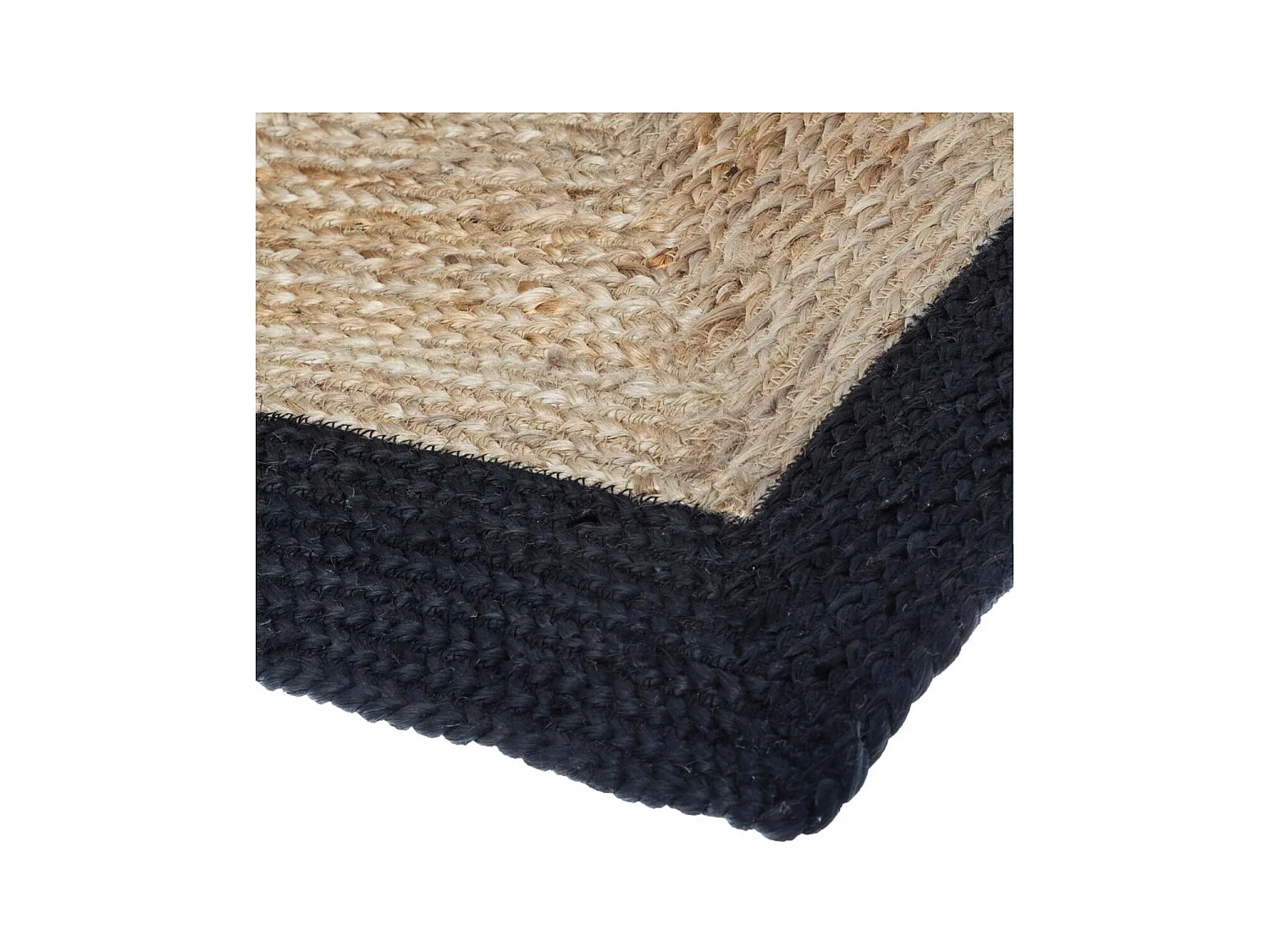 Tapis décoratif en Jute à Bord Noir 120 x 170 cm