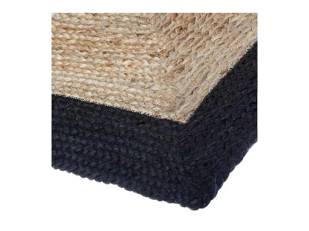 Tapis décoratif en Jute à Bord Noir 120 x 170 cm