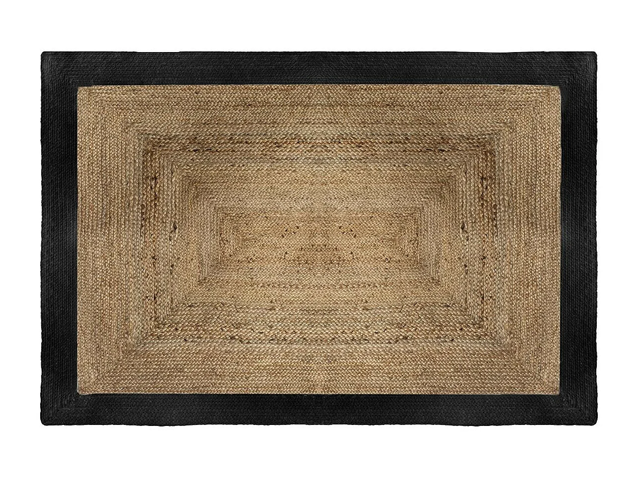 Tapis décoratif en Jute à Bord Noir 120 x 170 cm