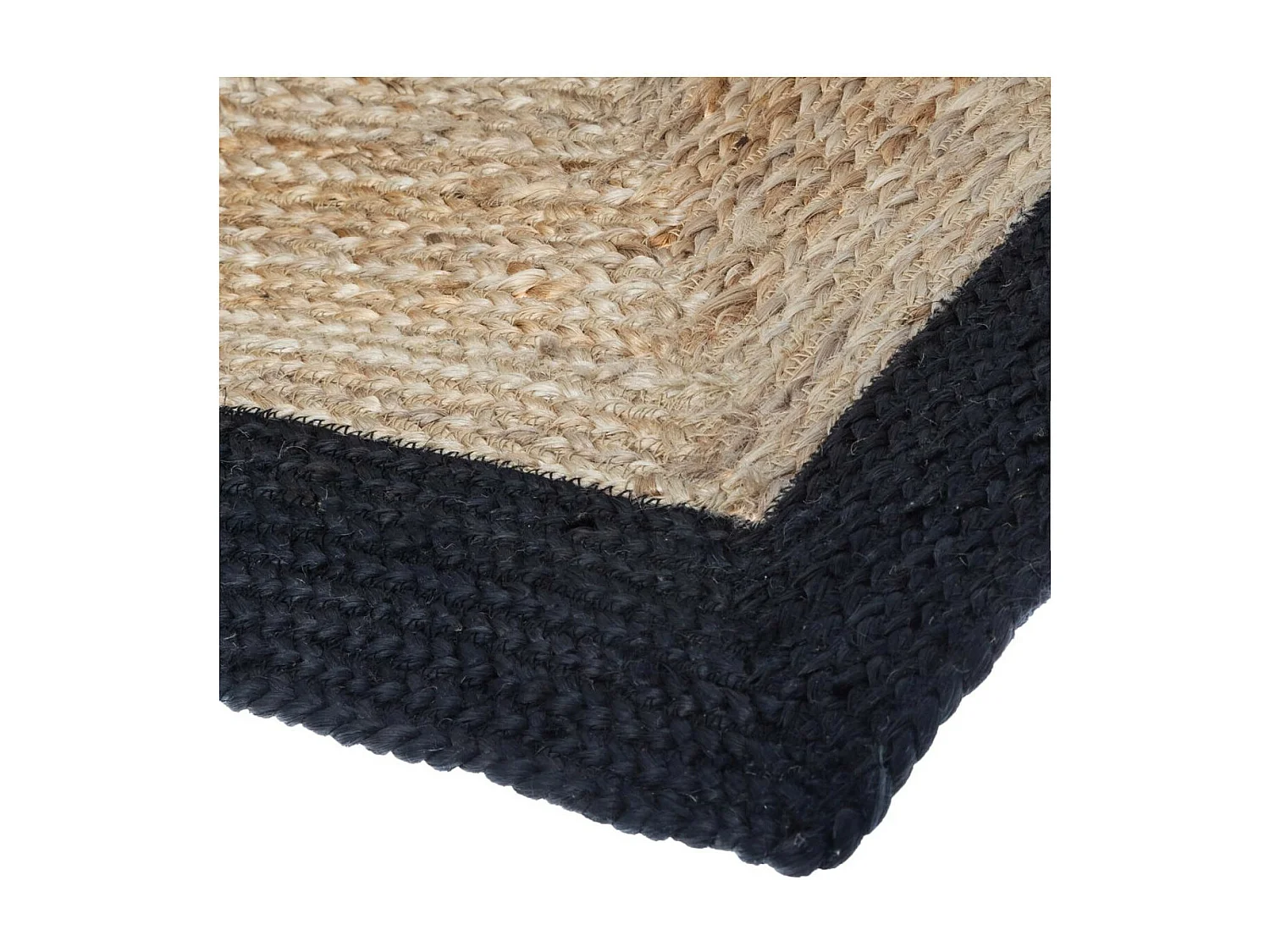 Tapis décoratif en Jute à Bord Noir 120 x 170 cm