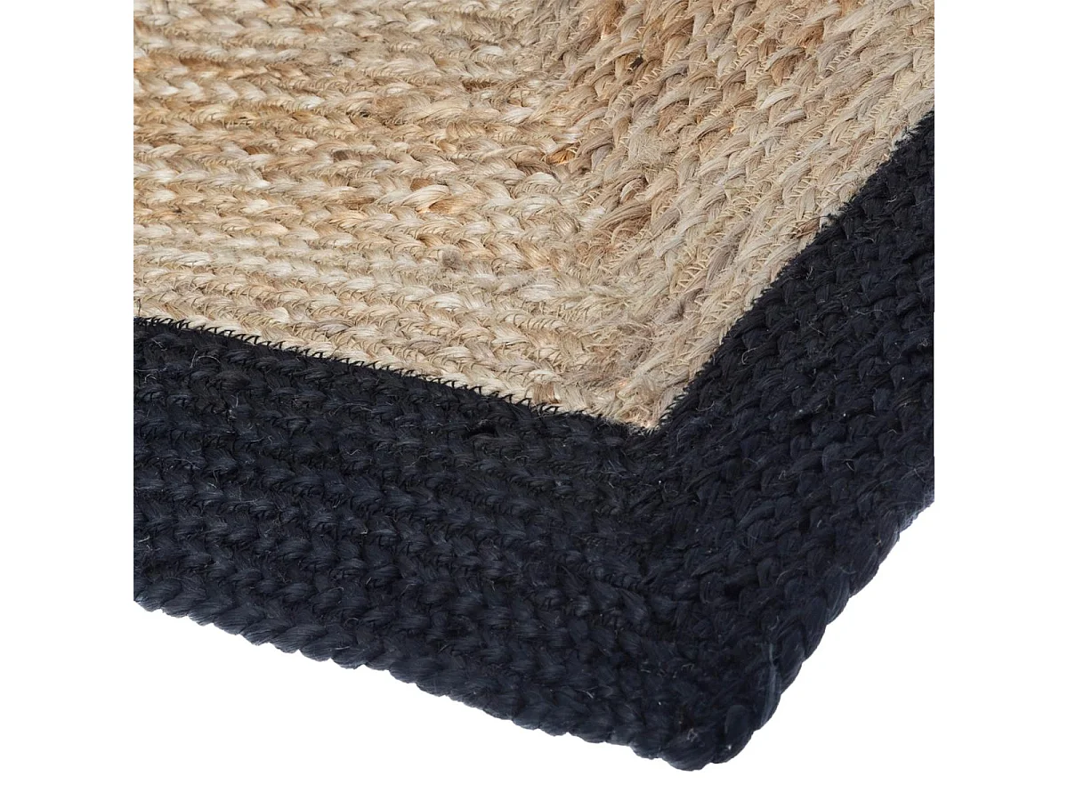 Tapis décoratif en Jute à Bord Noir 120 x 170 cm