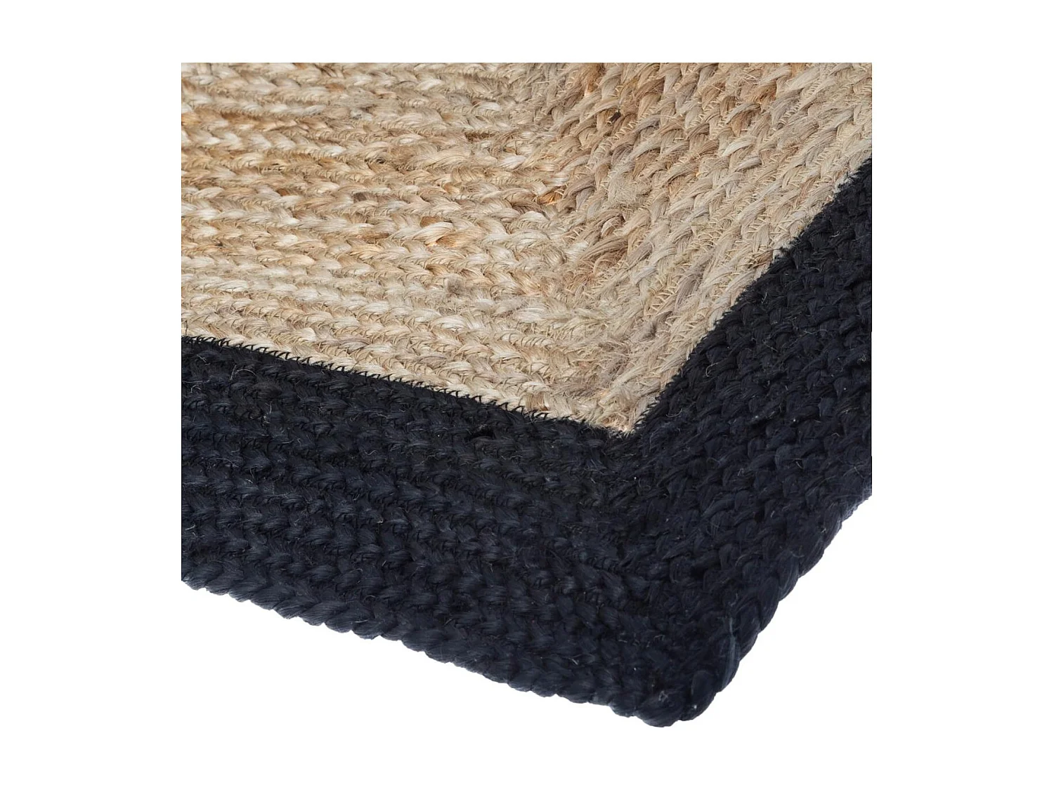 Tapis décoratif en Jute à Bord Noir 120 x 170 cm