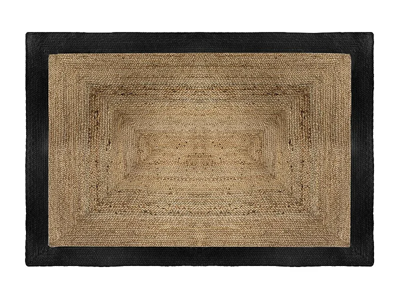Tapis décoratif en Jute à Bord Noir 120 x 170 cm