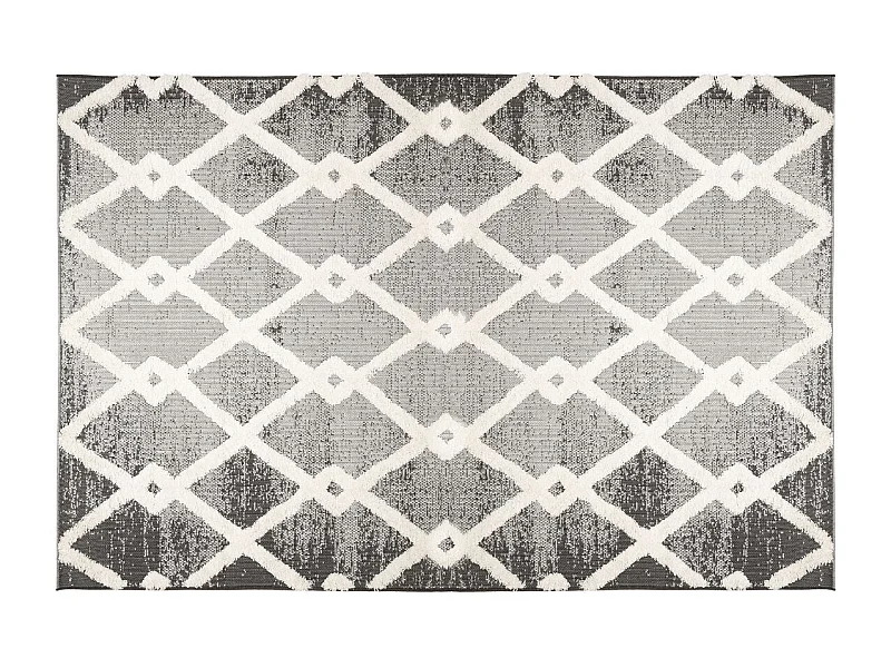 Tapis décoratif Gris effet usé motif en relief 160 × 230 cm