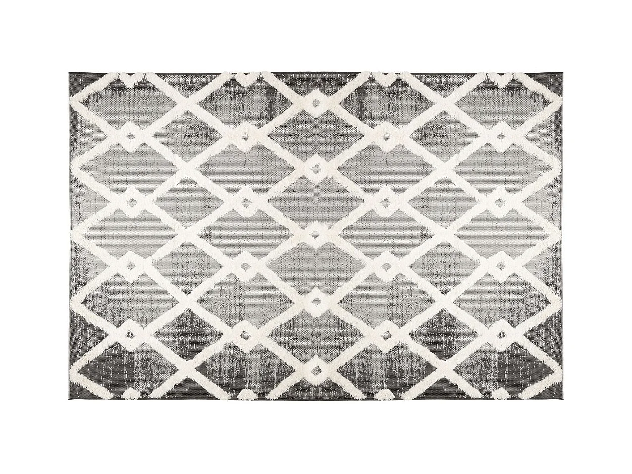 Tapis décoratif Gris effet usé motif en relief 160 × 230 cm