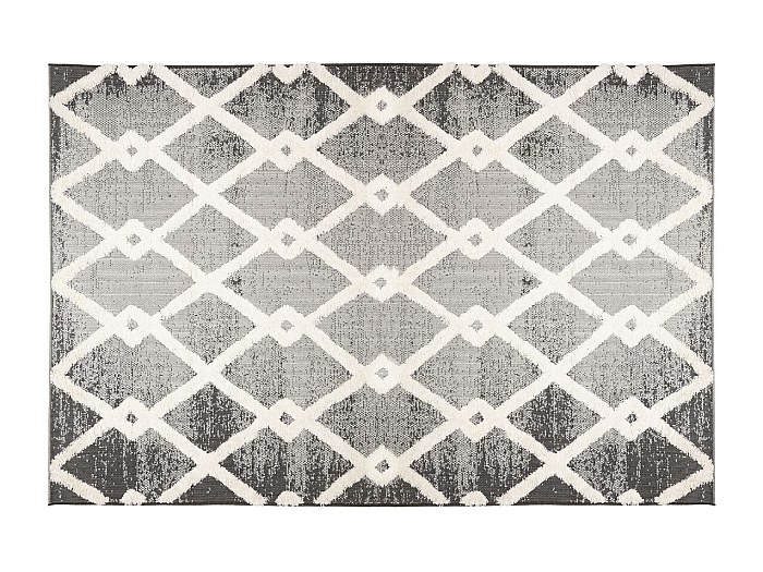 Tapis décoratif Gris effet usé motif en relief 160 × 230 cm