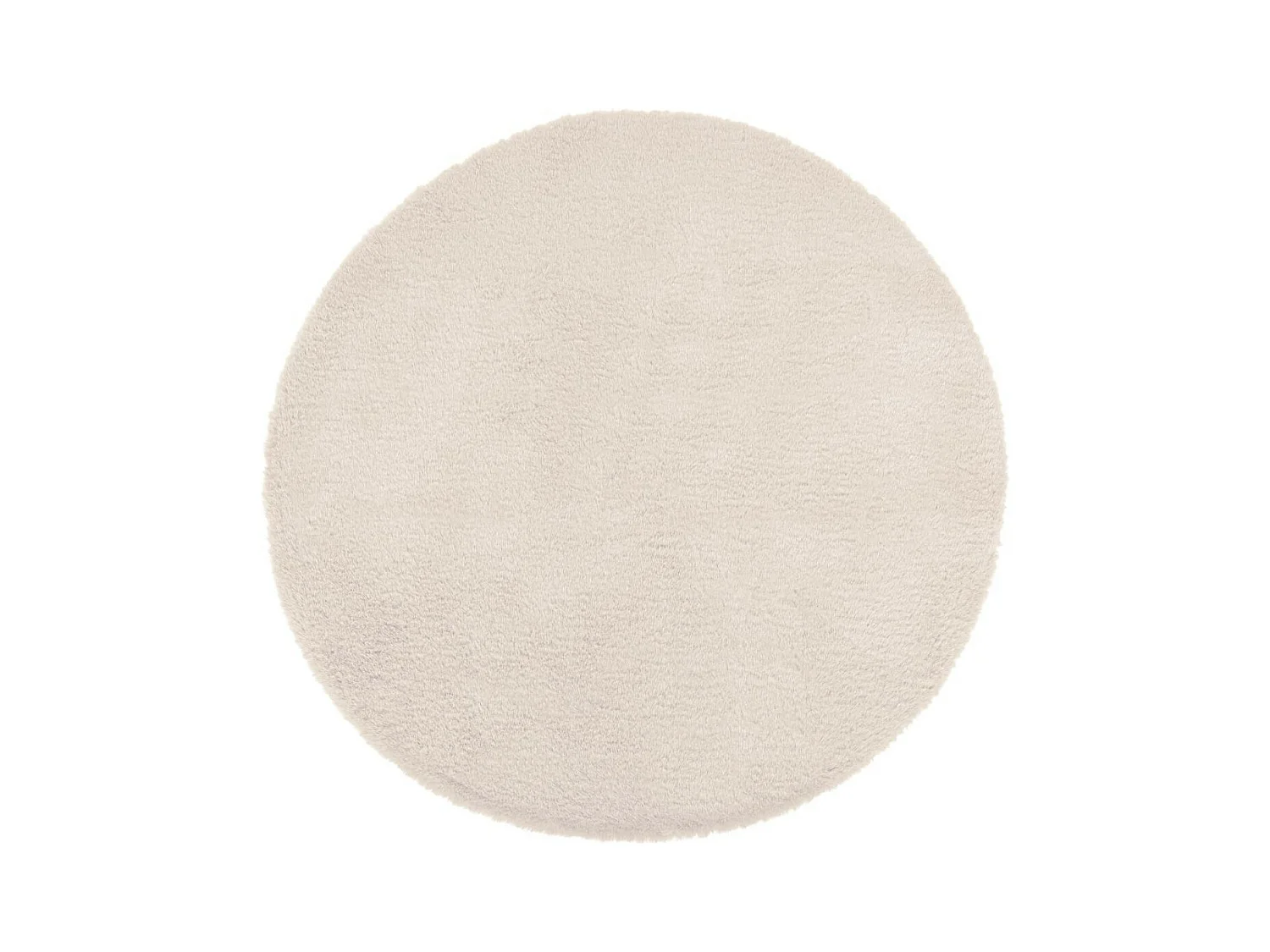 Tapis en Fourrure Ivoire Extra Doux D 80 cm