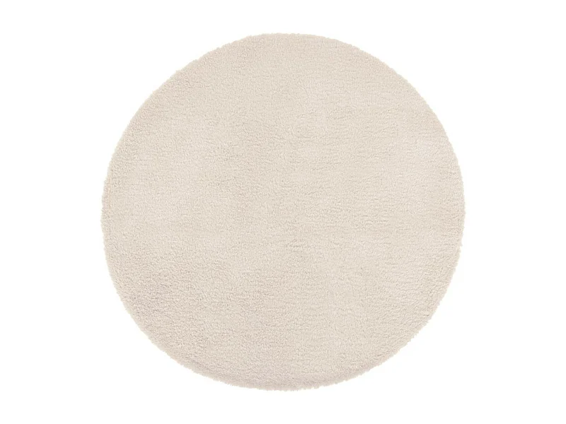 Tapis en Fourrure Ivoire Extra Doux D 80 cm