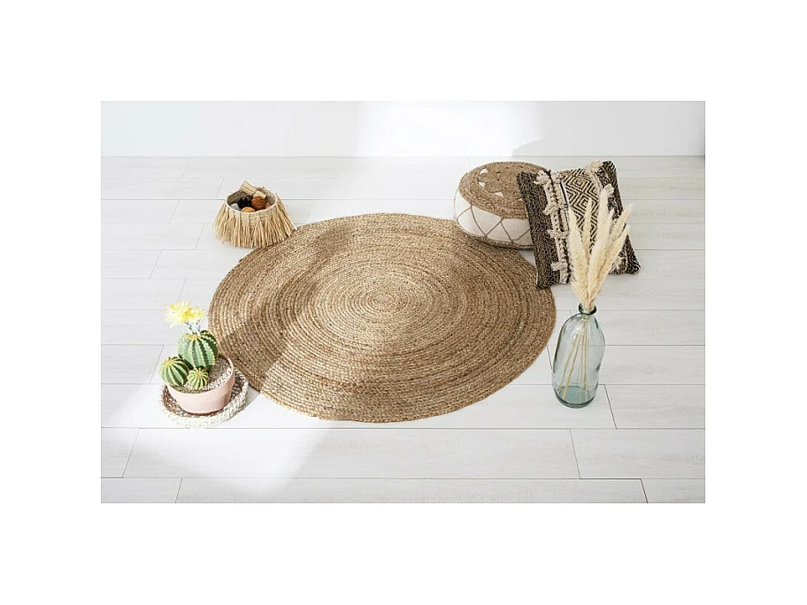 Tapis rond  décoratif en Jute D 120 cm
