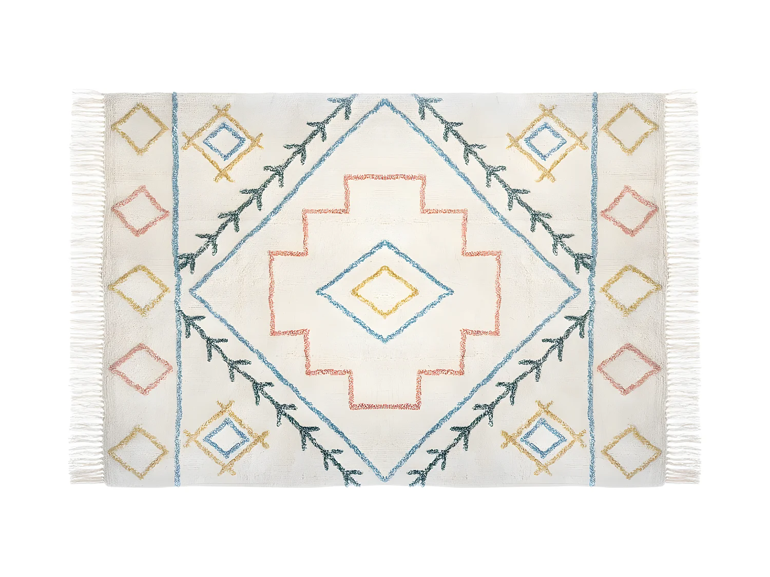 Tapis décoratif en Coton Multicolore Tufté 120 x 170 cm