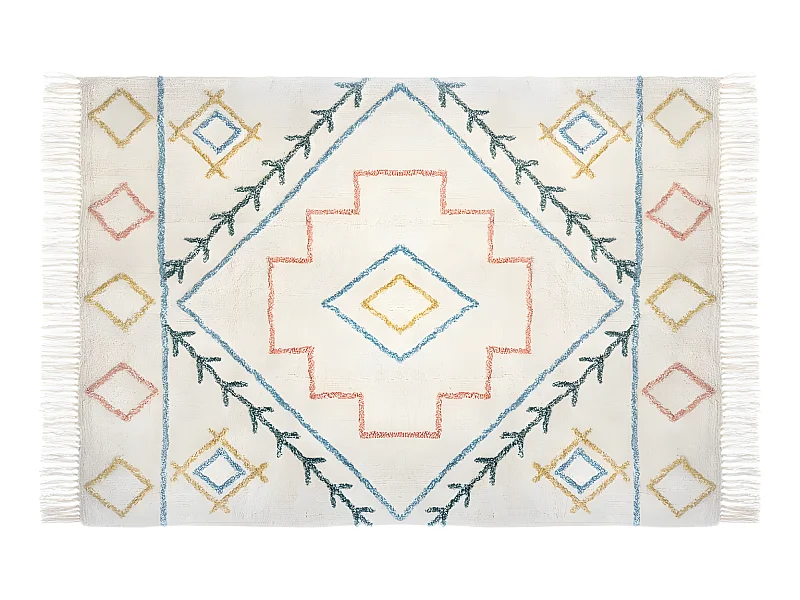 Tapis décoratif en Coton Multicolore Tufté 120 x 170 cm