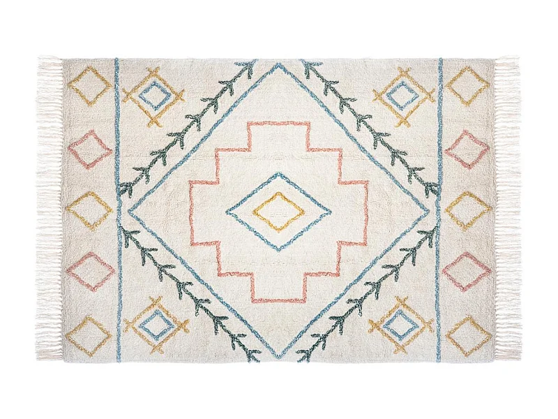 Tapis décoratif en Coton Multicolore Tufté 120 x 170 cm
