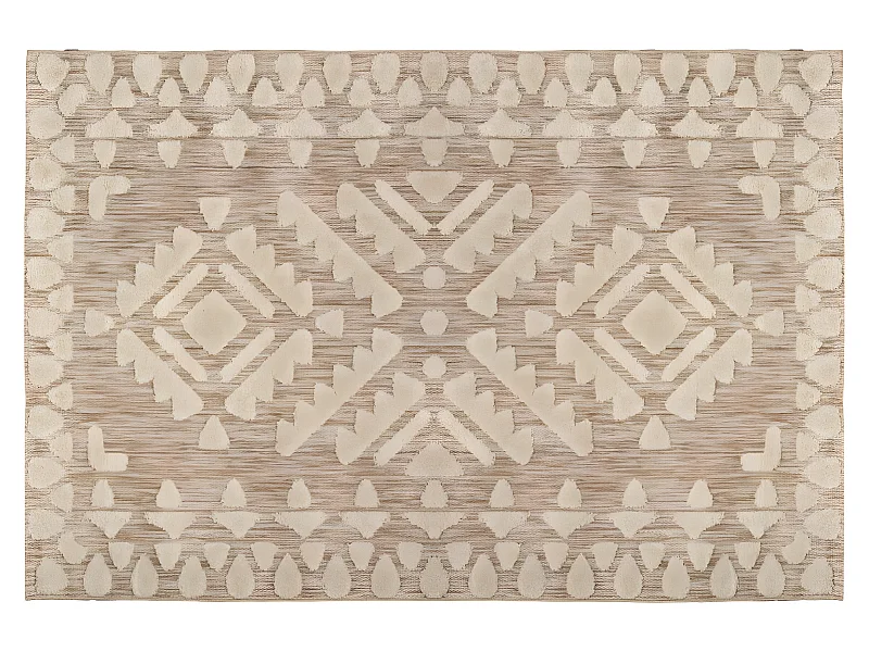 Tapis décoratif Beige Lin motif en relief 150 x 230 cm
