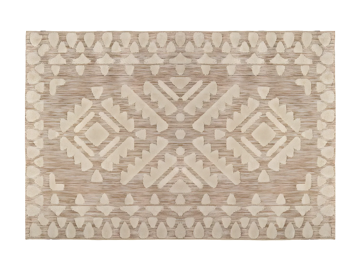 Tapis décoratif Beige Lin motif en relief 150 x 230 cm