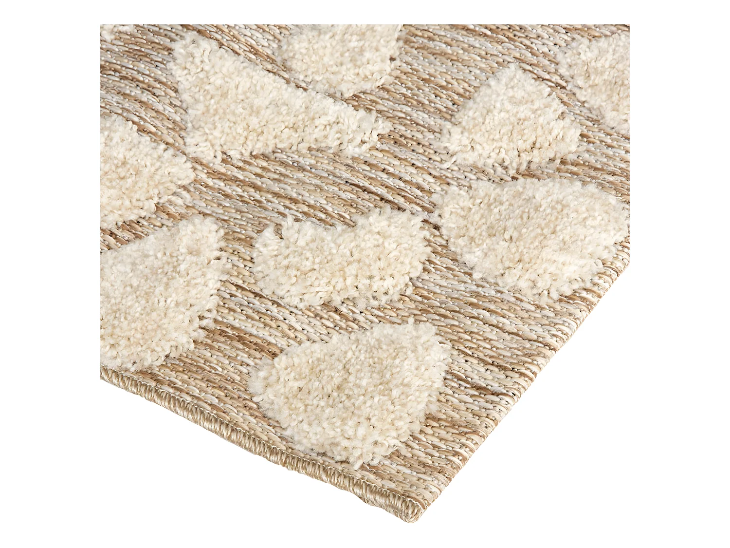 Tapis décoratif Beige Lin motif en relief 150 x 230 cm