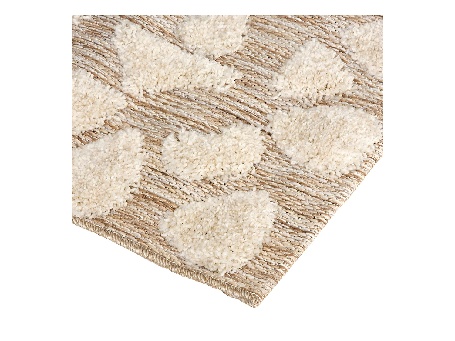 Tapis décoratif Beige Lin motif en relief 150 x 230 cm