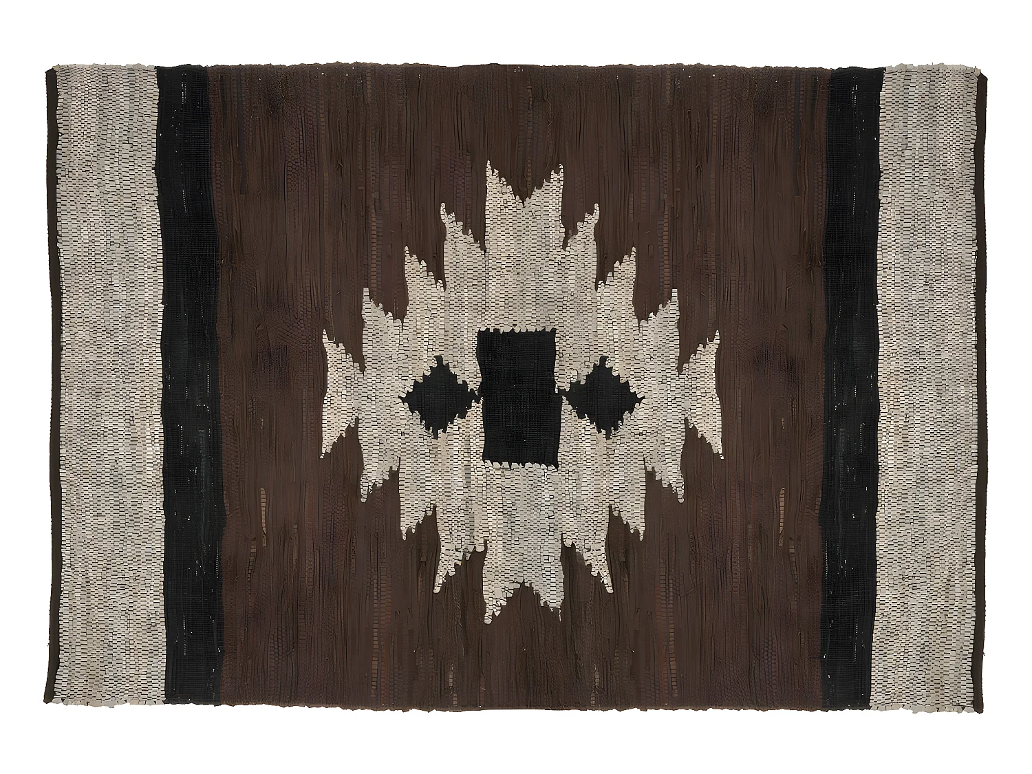 Tapis décoratif en Cuir et Coton 120 x 170 cm