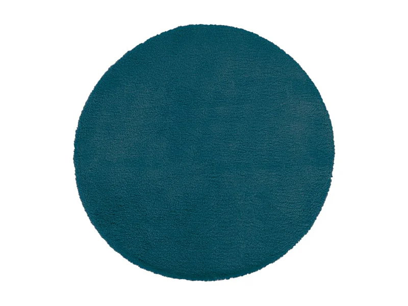 Tapis en Fourrure Bleu Canard Extra Doux D 80 cm