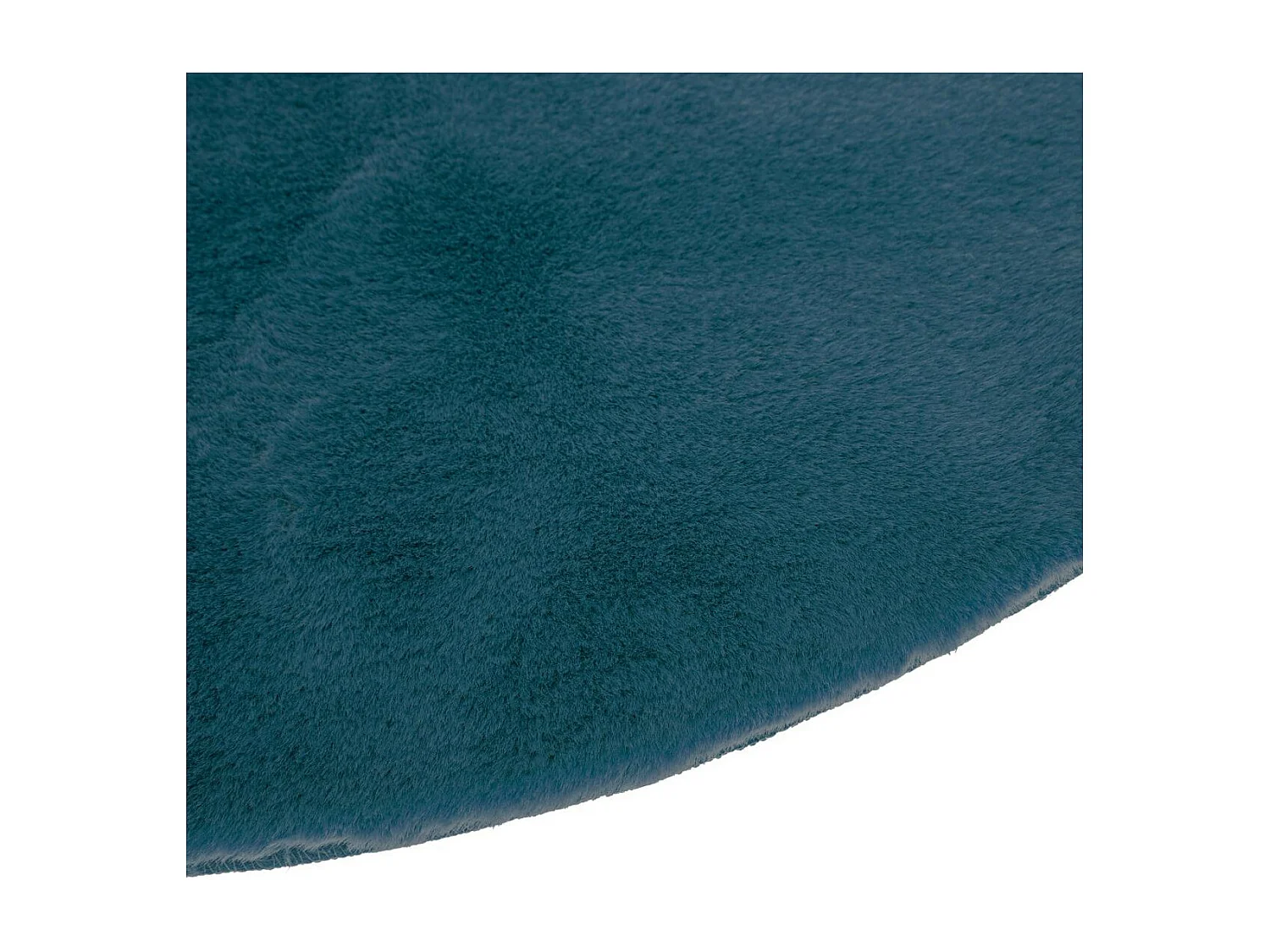 Tapis en Fourrure Bleu Canard Extra Doux D 80 cm