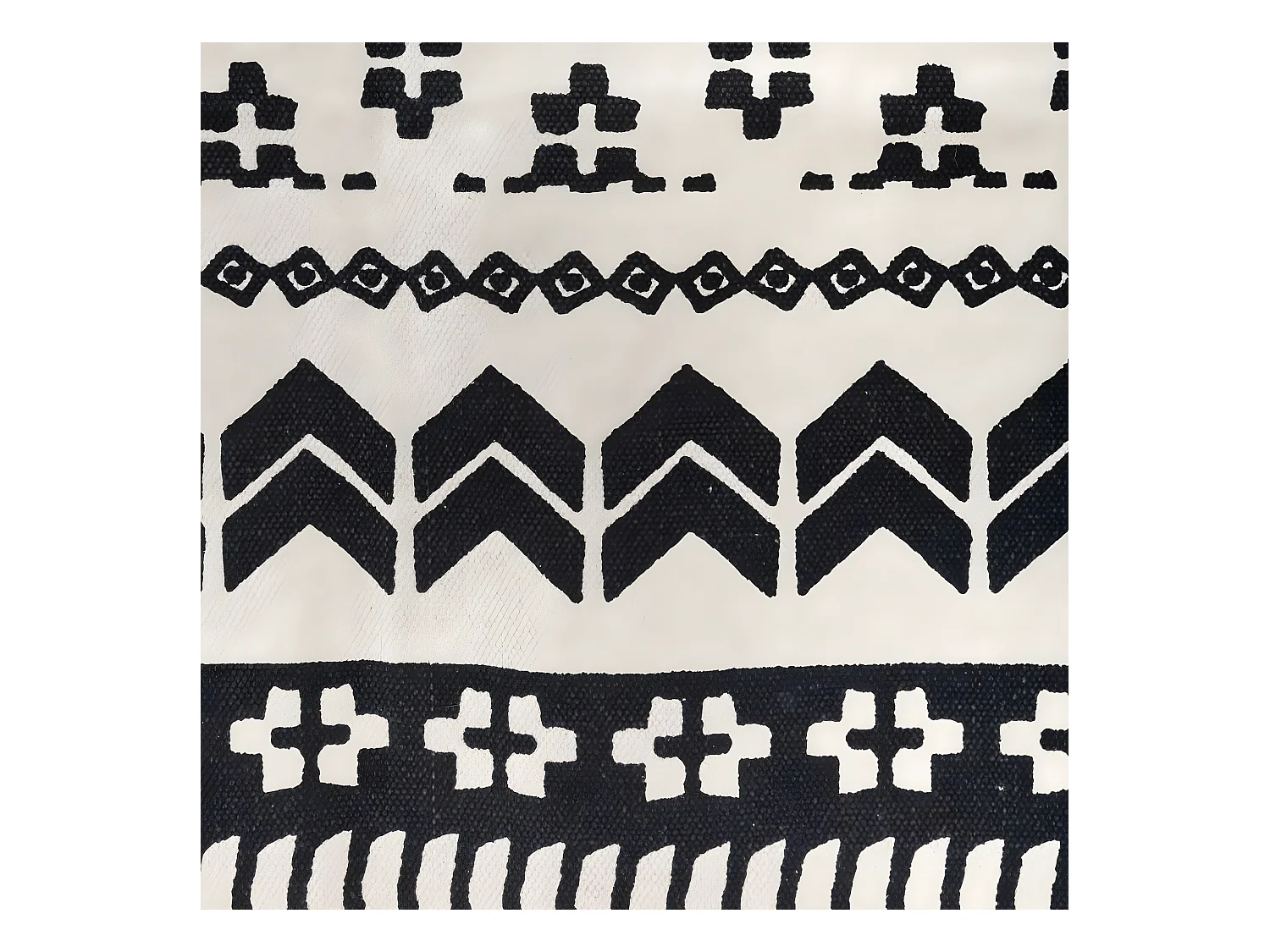 Tapis décoratif en Coton Noir Écru 120 x170 cm