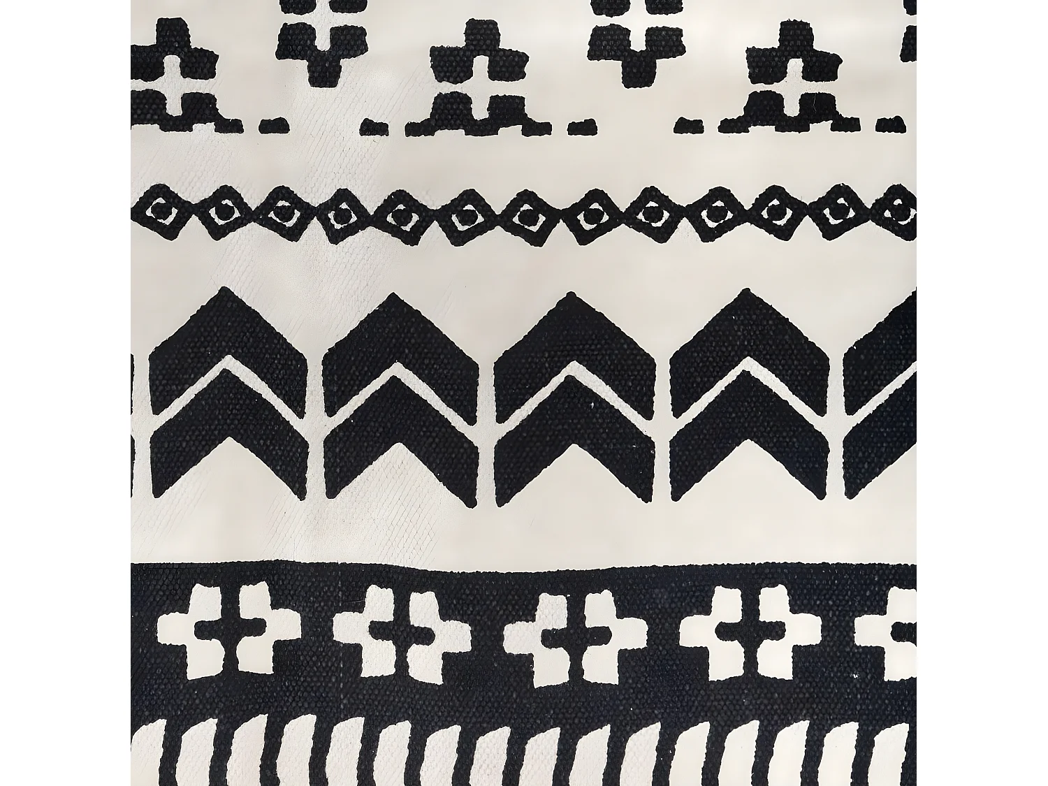 Tapis décoratif en Coton Noir Écru 120 x170 cm