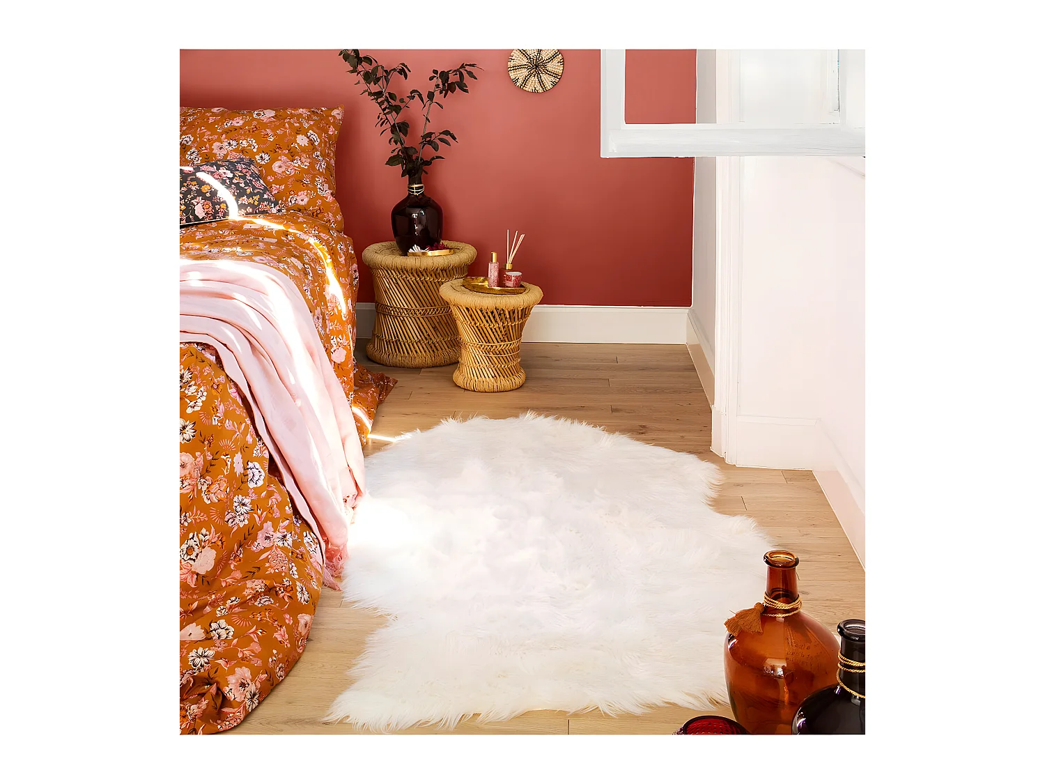 Tapis décoratif Fourrure Ivoire 90 x 150 cm