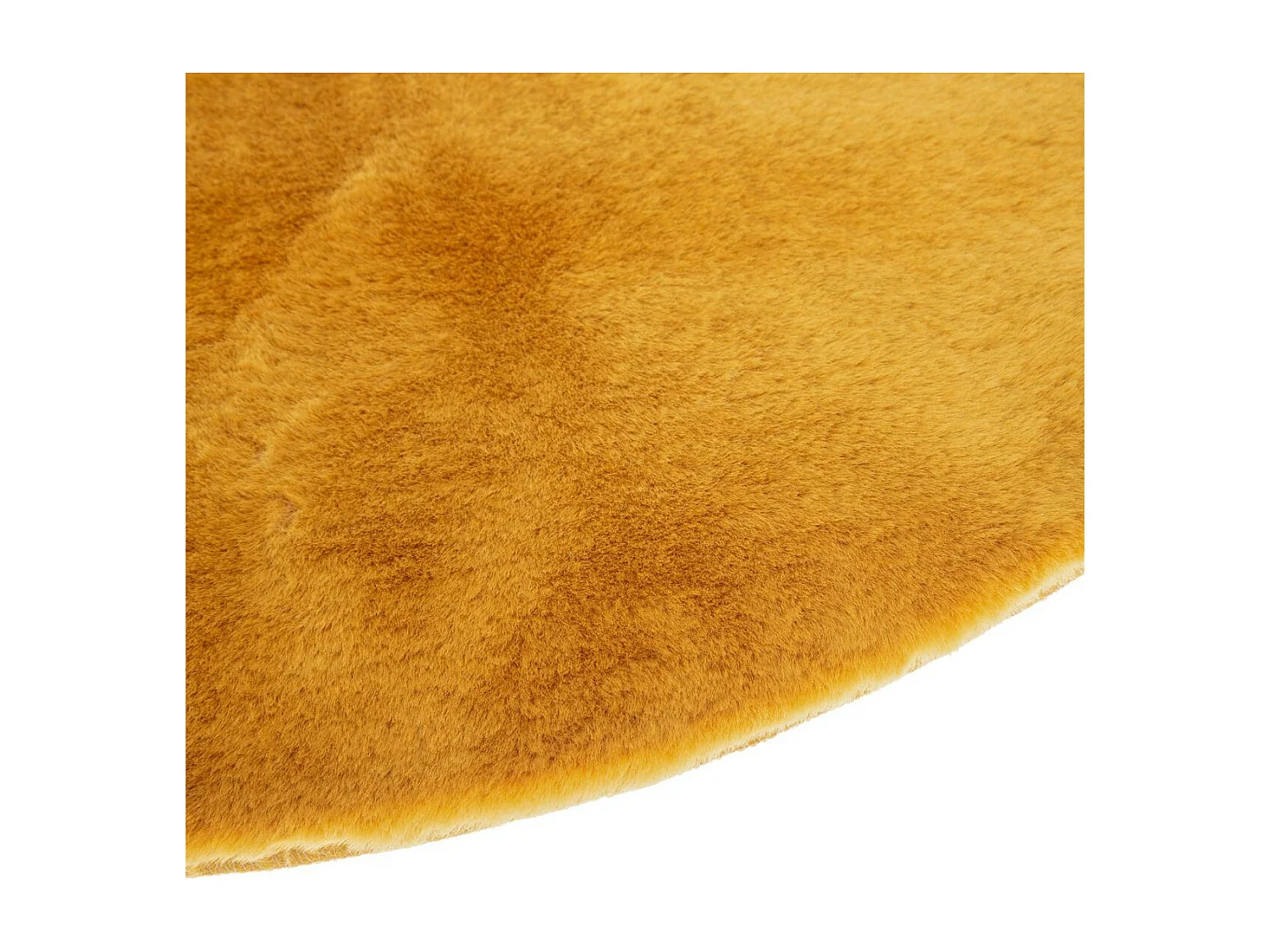 Tapis en Fourrure Ocre Extra Doux D 80 cm