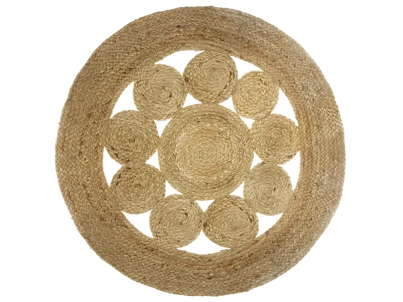 Tapis en Jute motif ajouré D 80 cm