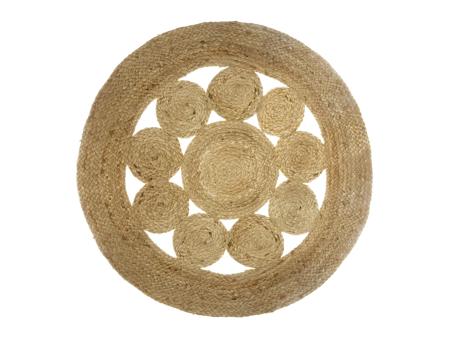 Tapis en Jute motif ajouré D 80 cm