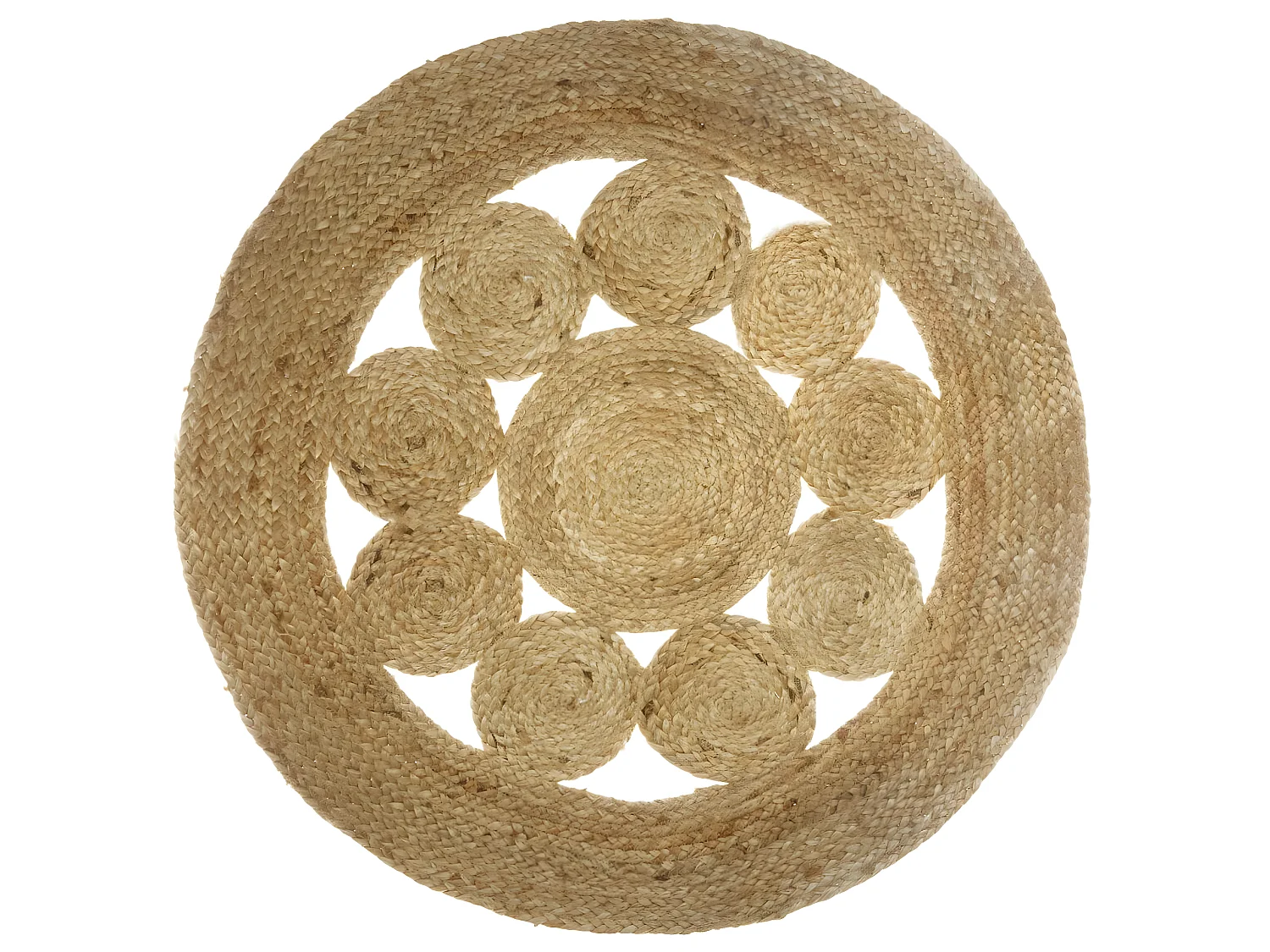 Tapis en Jute motif ajouré D 80 cm