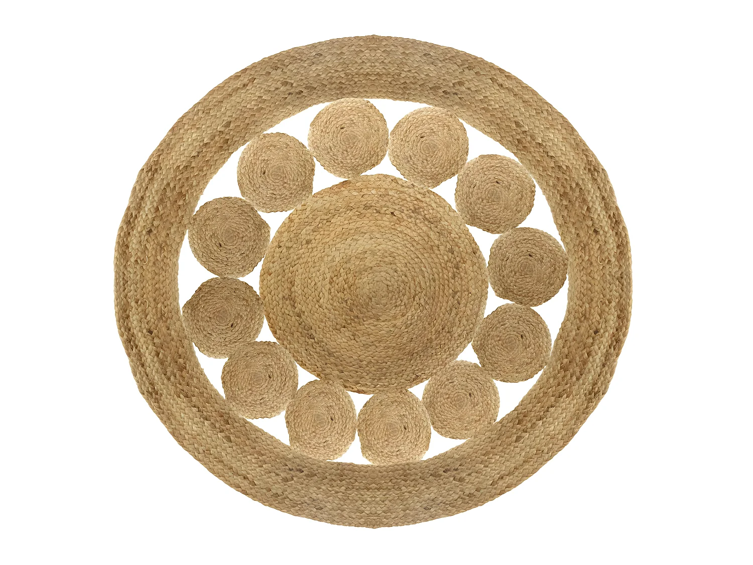 Tapis rond ajouré en jute D 120 cm