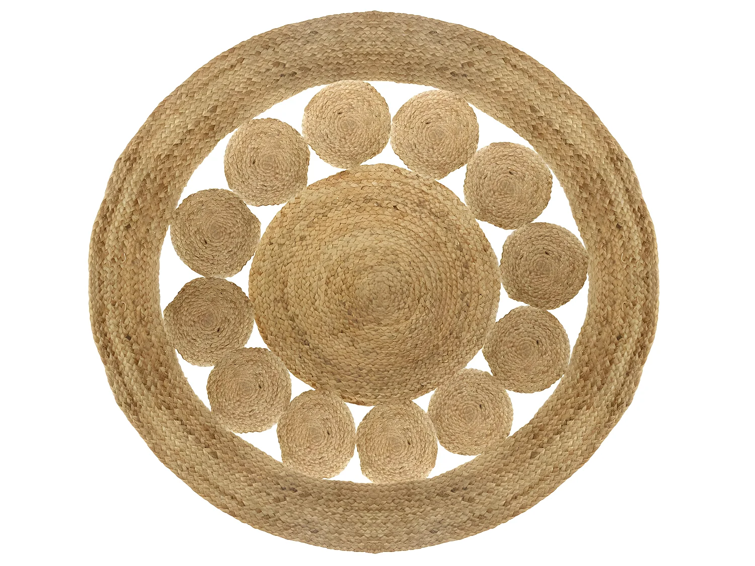 Tapis rond ajouré en jute D 120 cm
