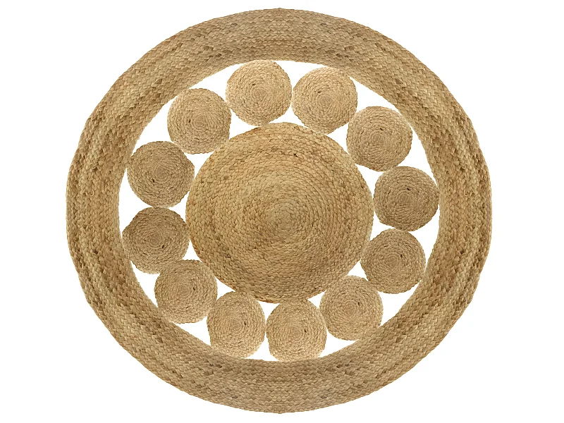 Tapis rond ajouré en jute D 120 cm