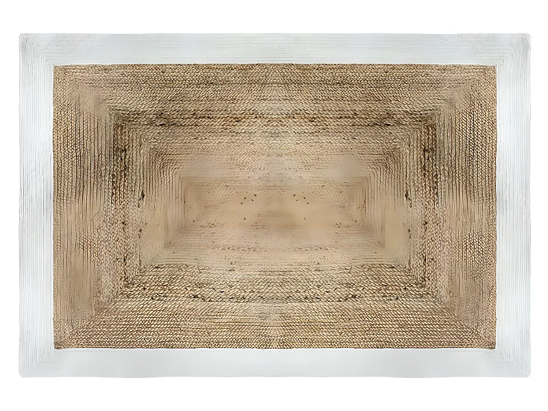 Tapis décoratif en Jute à Bord Blanc 120 x 170 cm