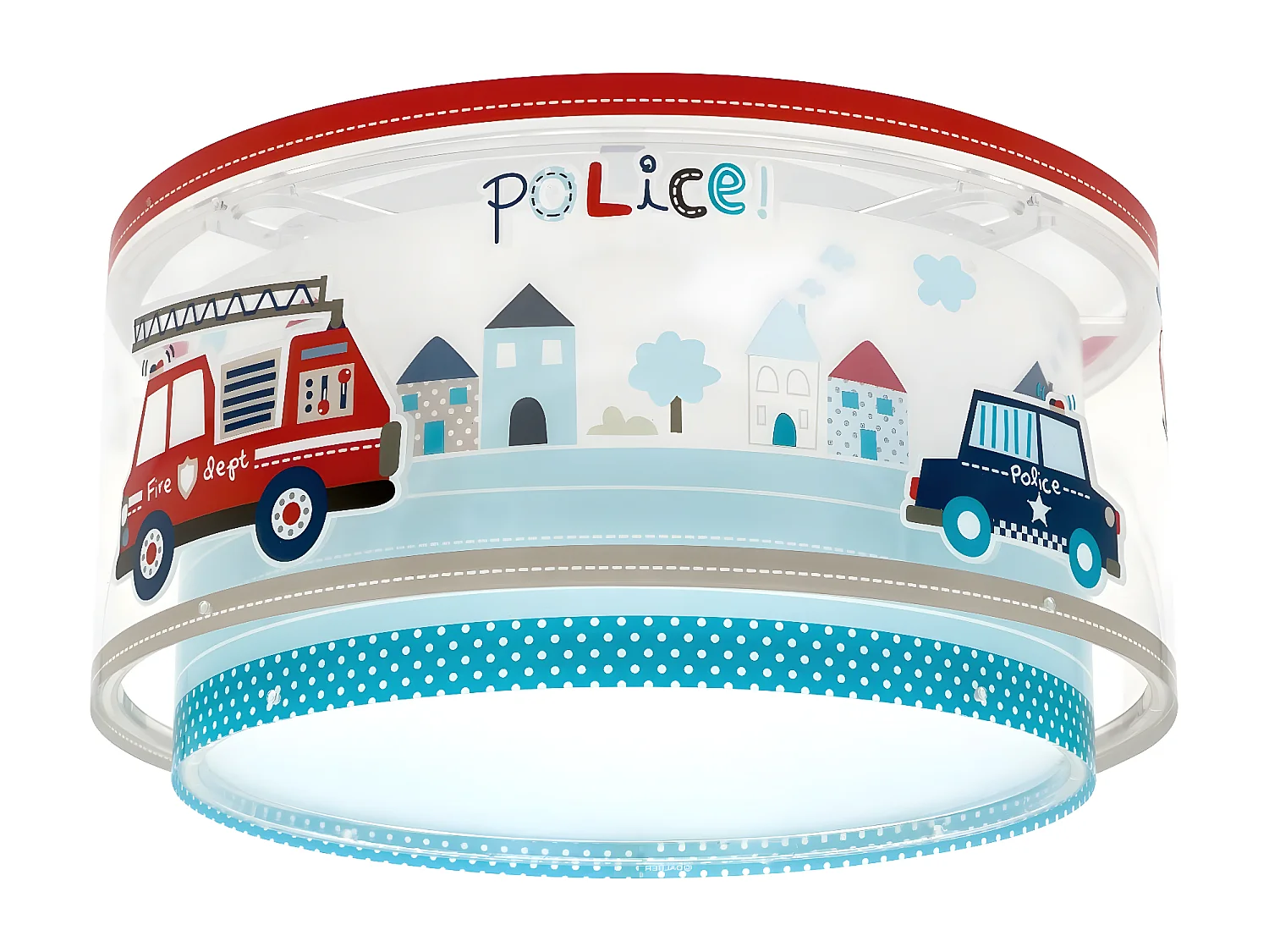 Plafonnier pour enfant Police et Pompiers