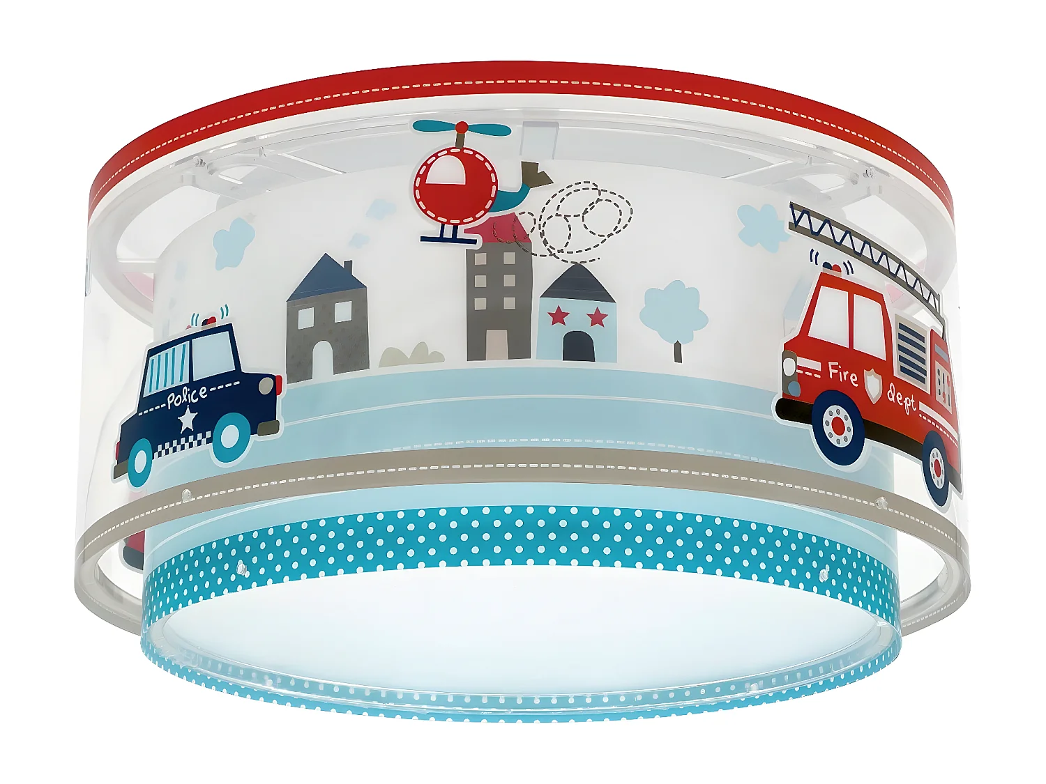 Plafonnier pour enfant Police et Pompiers