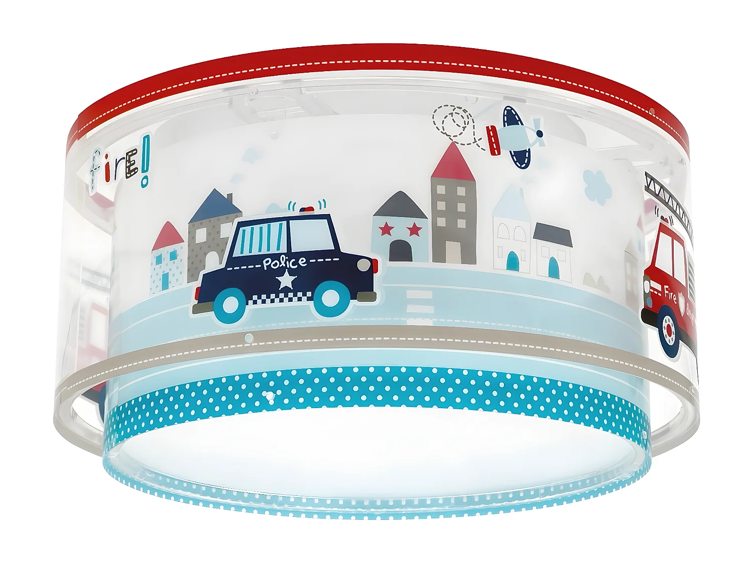 Plafonnier pour enfant Police et Pompiers