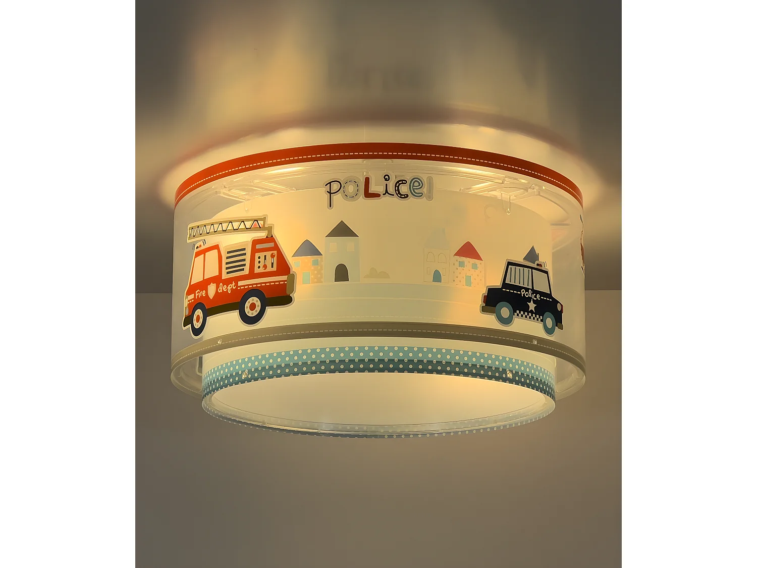 Plafonnier pour enfant Police et Pompiers