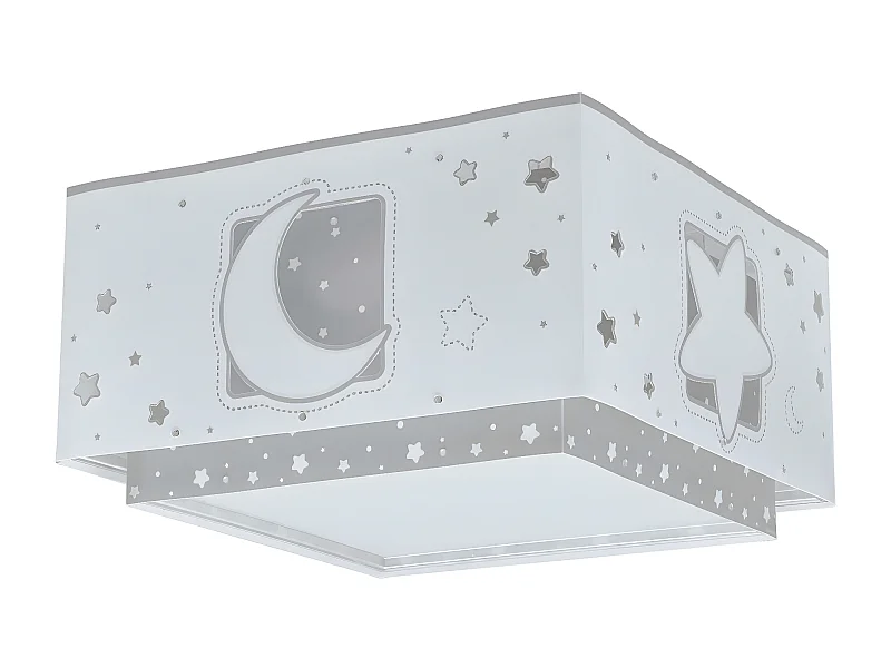Plafoniera per bambini Moonlight - luna e stelle grigio | DALBER