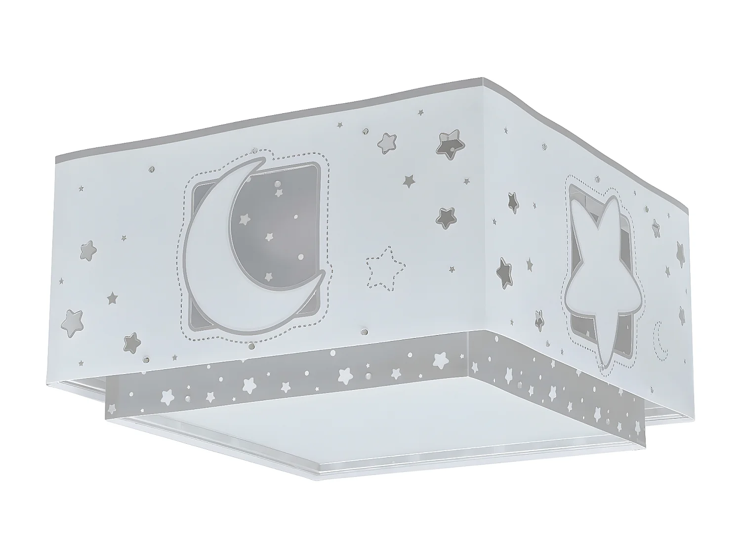 Plafón de techo infantil Moonlight - luna y estrellas gris | DALBER