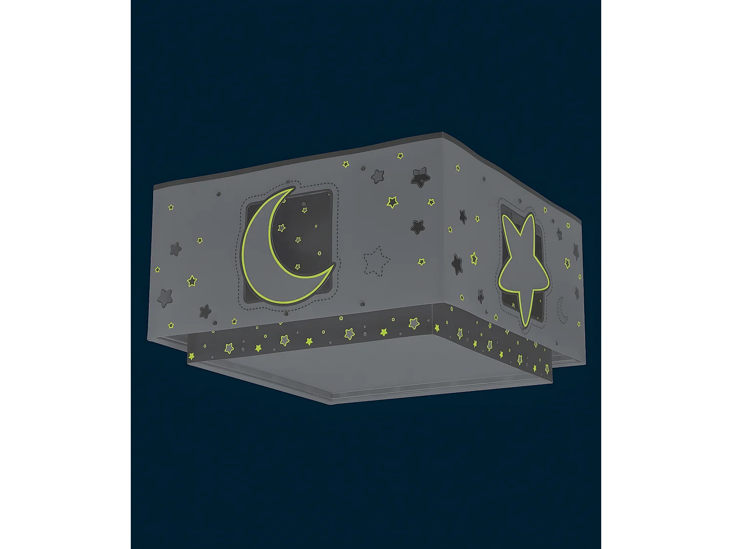 Plafón de techo infantil Moonlight - luna y estrellas gris | DALBER