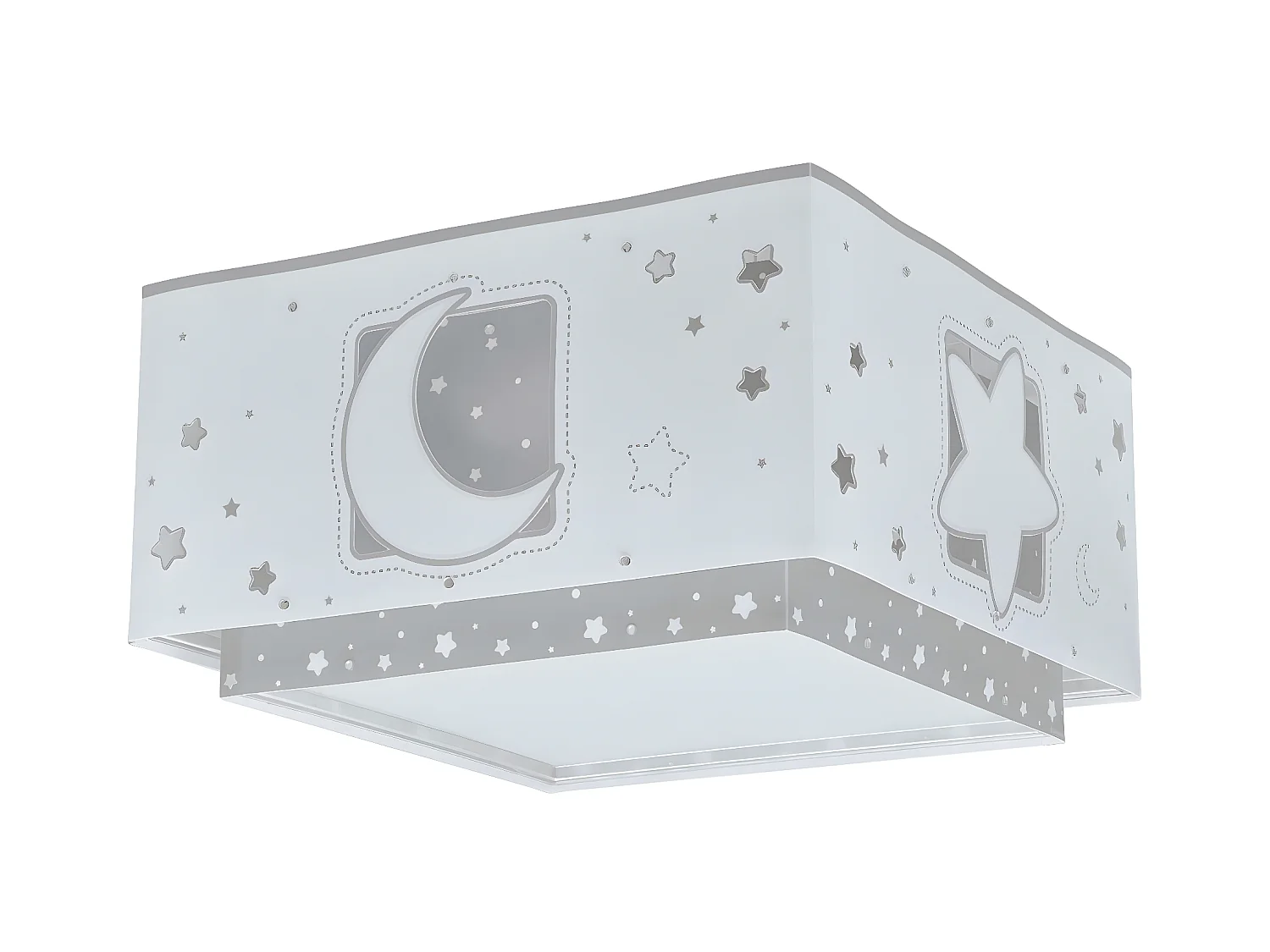 Plafoniera per bambini Moonlight - luna e stelle grigio | DALBER